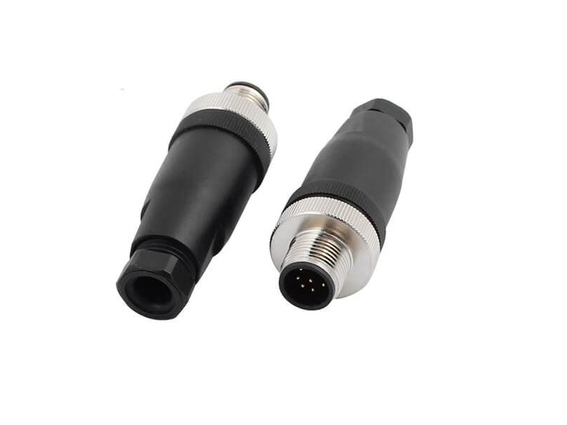 2 Pcs Field Wireable Connector M12 8 Pin Male Assembly Cable