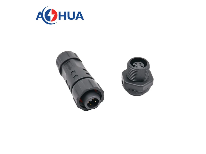 Aohua 4pin IP67 M12 Front Panel Waterproof Cable Connector
