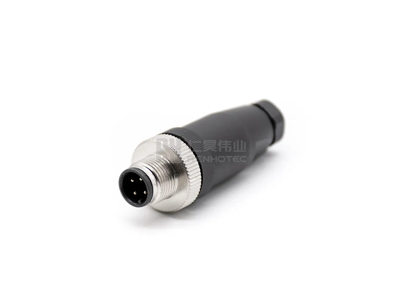 Plastic Screw Type Plug M12 4pin Male Female Circular Connector